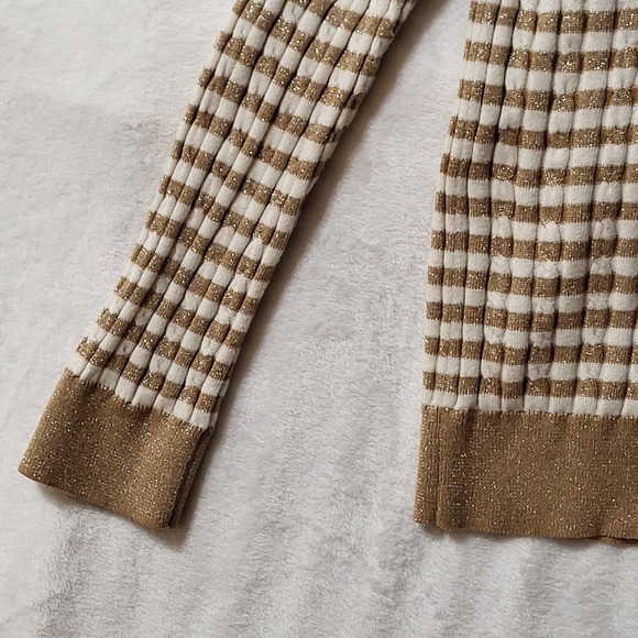 Talbots Sweater Womens XL Metallic Striped Ribbed‎ Pullover Sparkle Knit - Picture 3 of 12